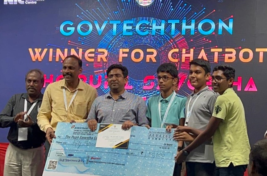 Pupilites bag second prize in the GOVTECHTHON and Rs. 50,000 cash award